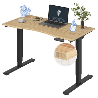 Dual Motor Electric Standing Desk with Bamboo Top