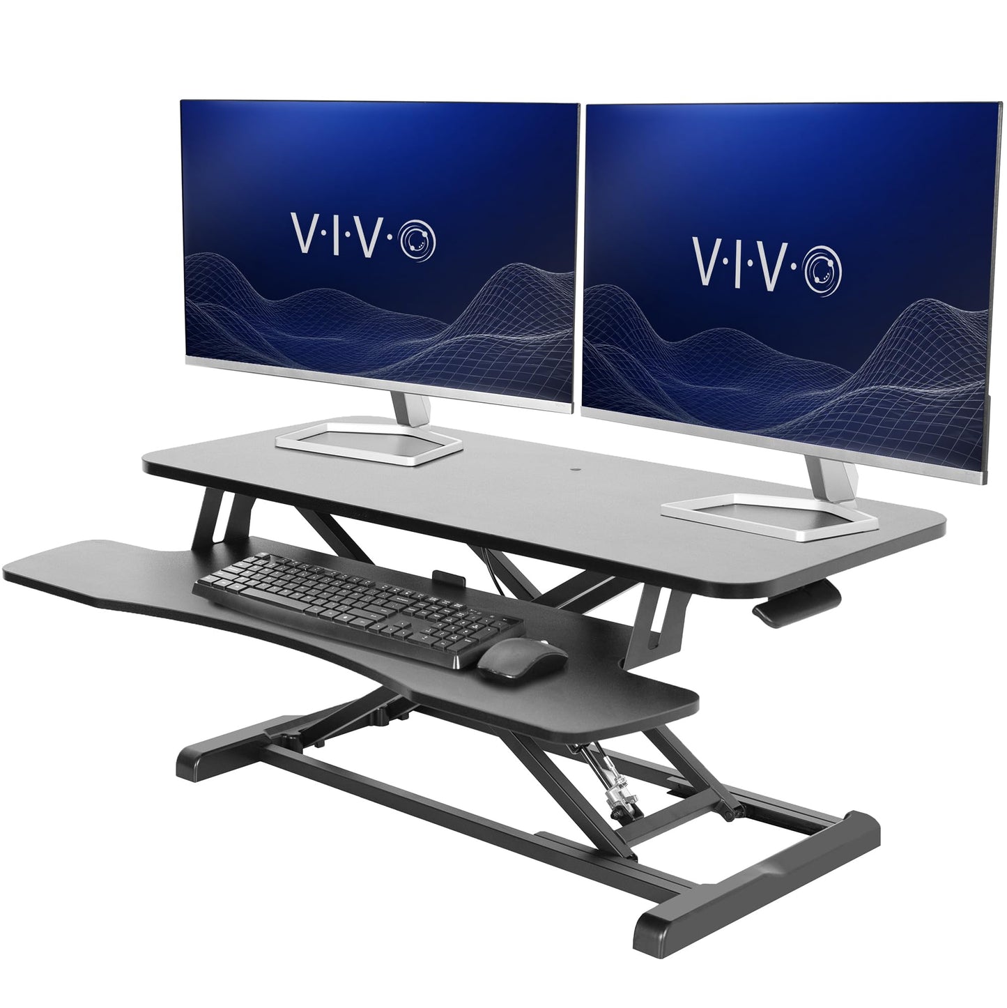 Height Adjustable Desk Converter with Dual Monitor Stand