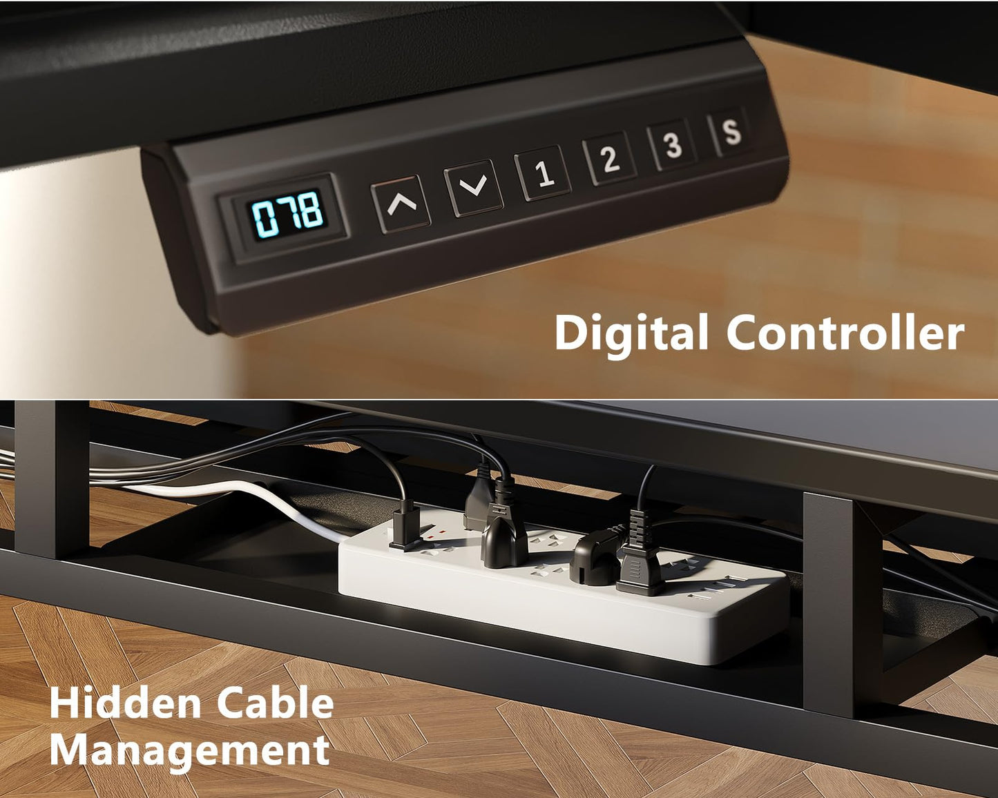 Electric Standing Desk with L-Shaped Workstation