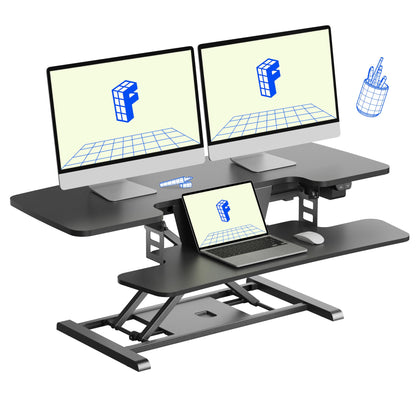 Motorized Standing Desk Riser with Keyboard Tray
