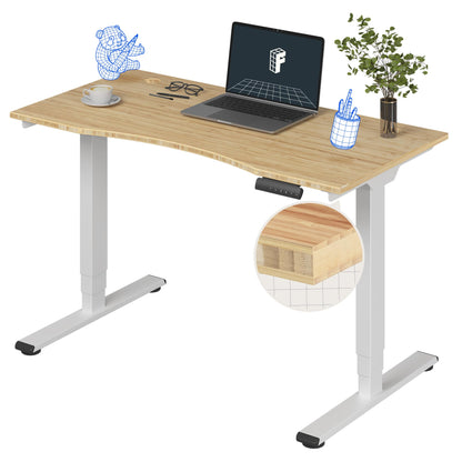 Dual Motor Electric Standing Desk with Bamboo Top