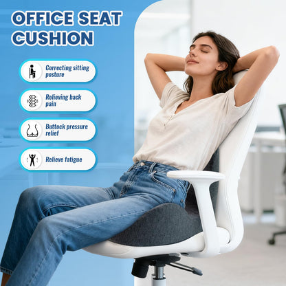 Memory Foam Seat Cushion for Back & Hip Support
