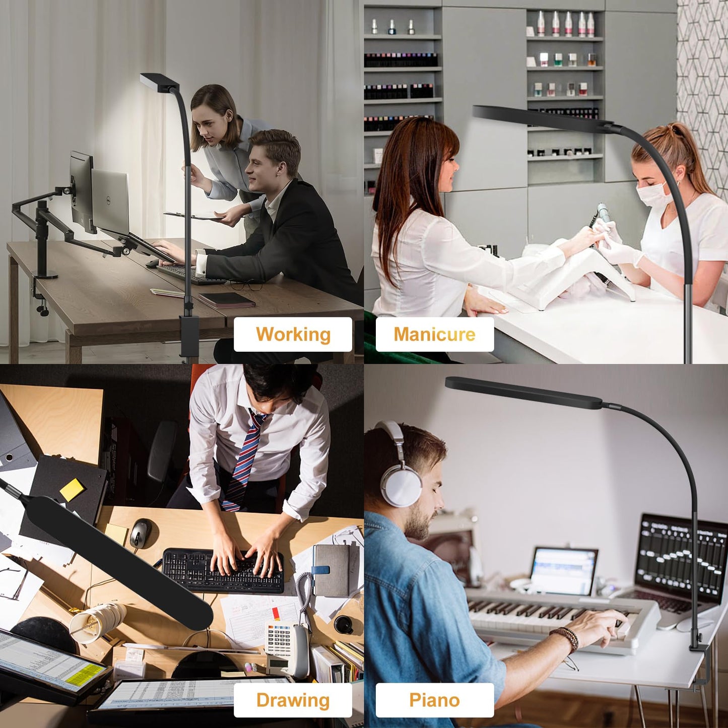 LED Desk Lamp with Adjustable Brightness and Modes