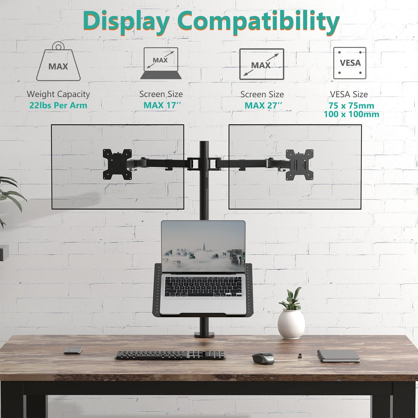 Adjustable Laptop and Monitor Arm Mount