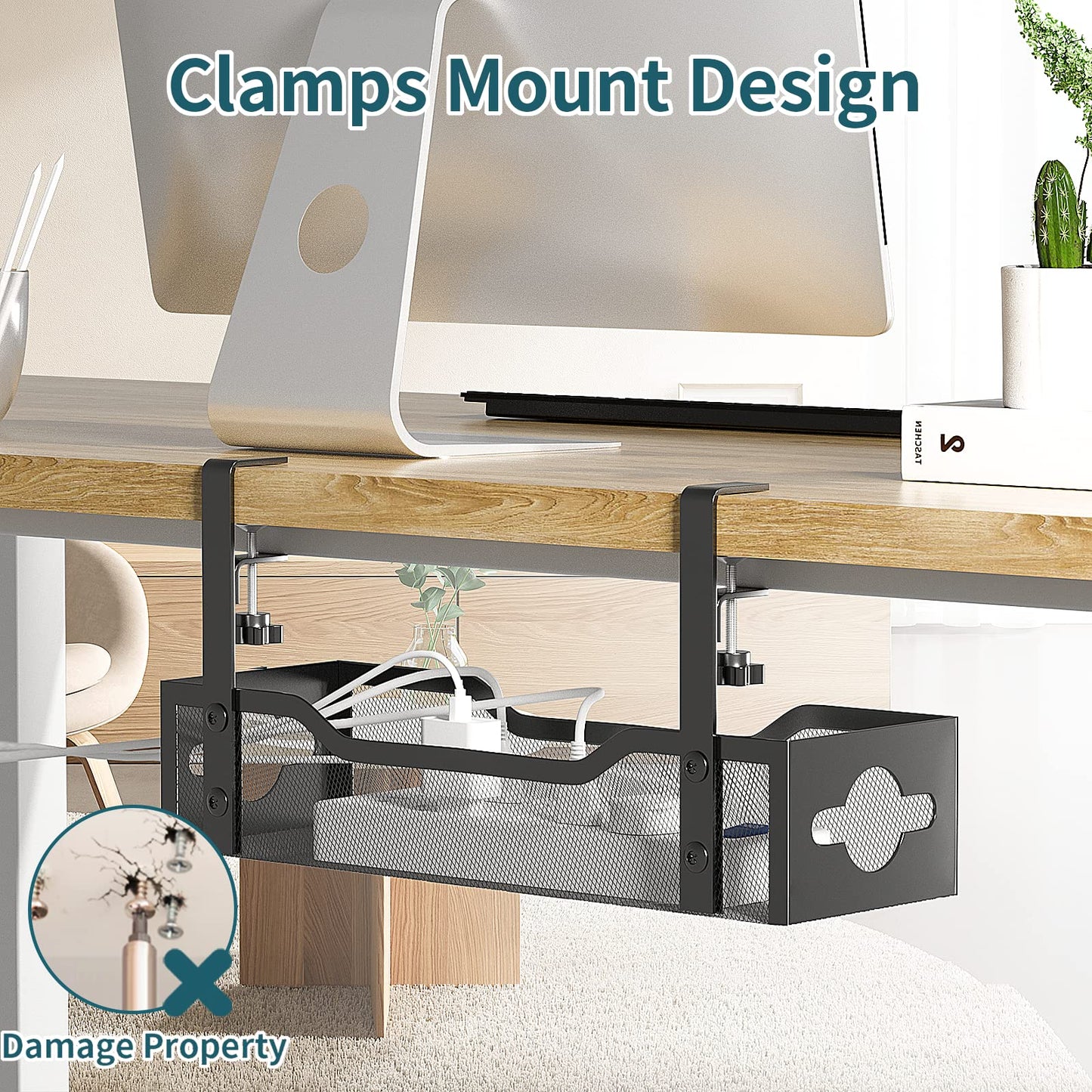 Under Desk Cable Management Organizer