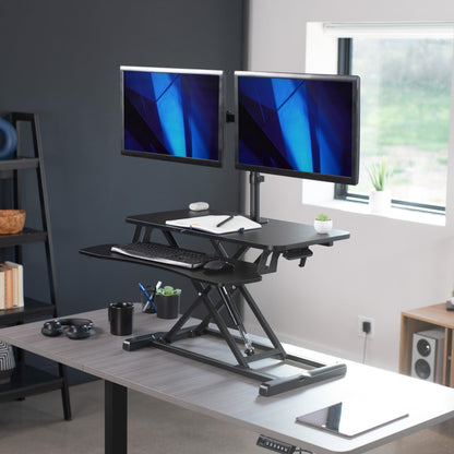 Height Adjustable Standing Desk Converter with Monitor Stand