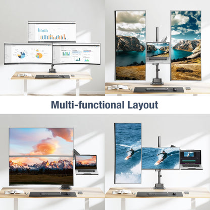 Laptop and Dual Monitor Arm Desk Mount
