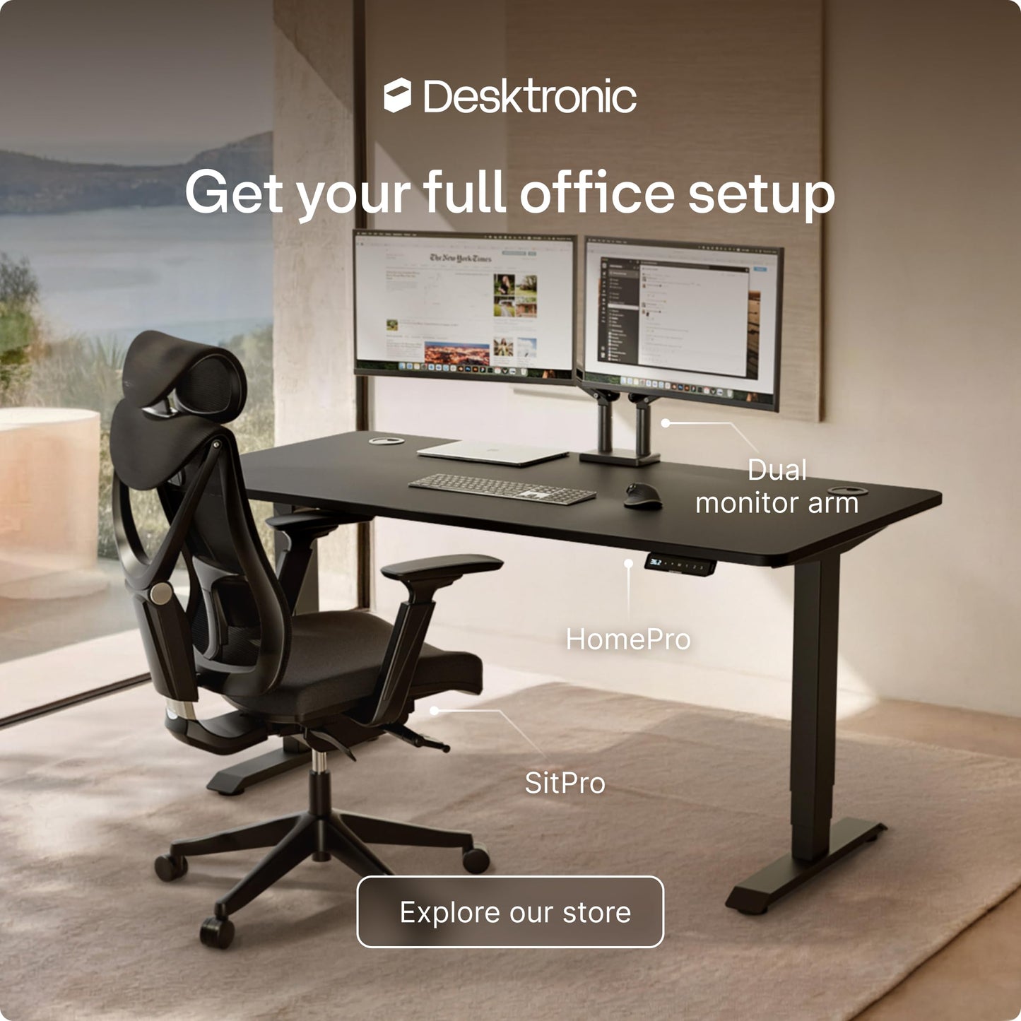 Electric Standing Desk for Home Office Workspace