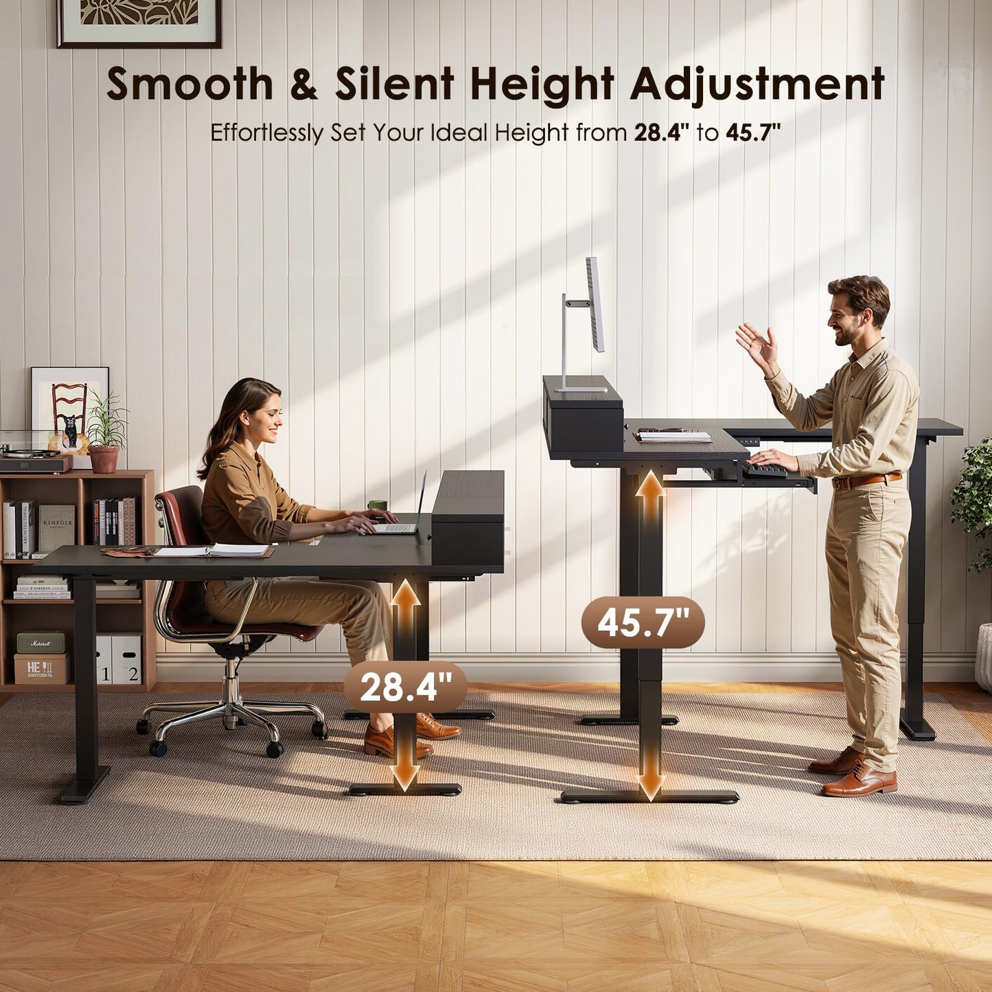 Reversible L Shaped Electric Standing Desk