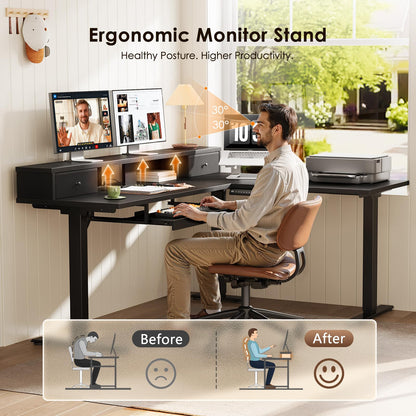 Reversible L Shaped Electric Standing Desk