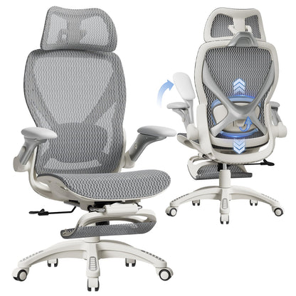 Ergonomic Mesh Office Chair with Footrest and Lumbar Support