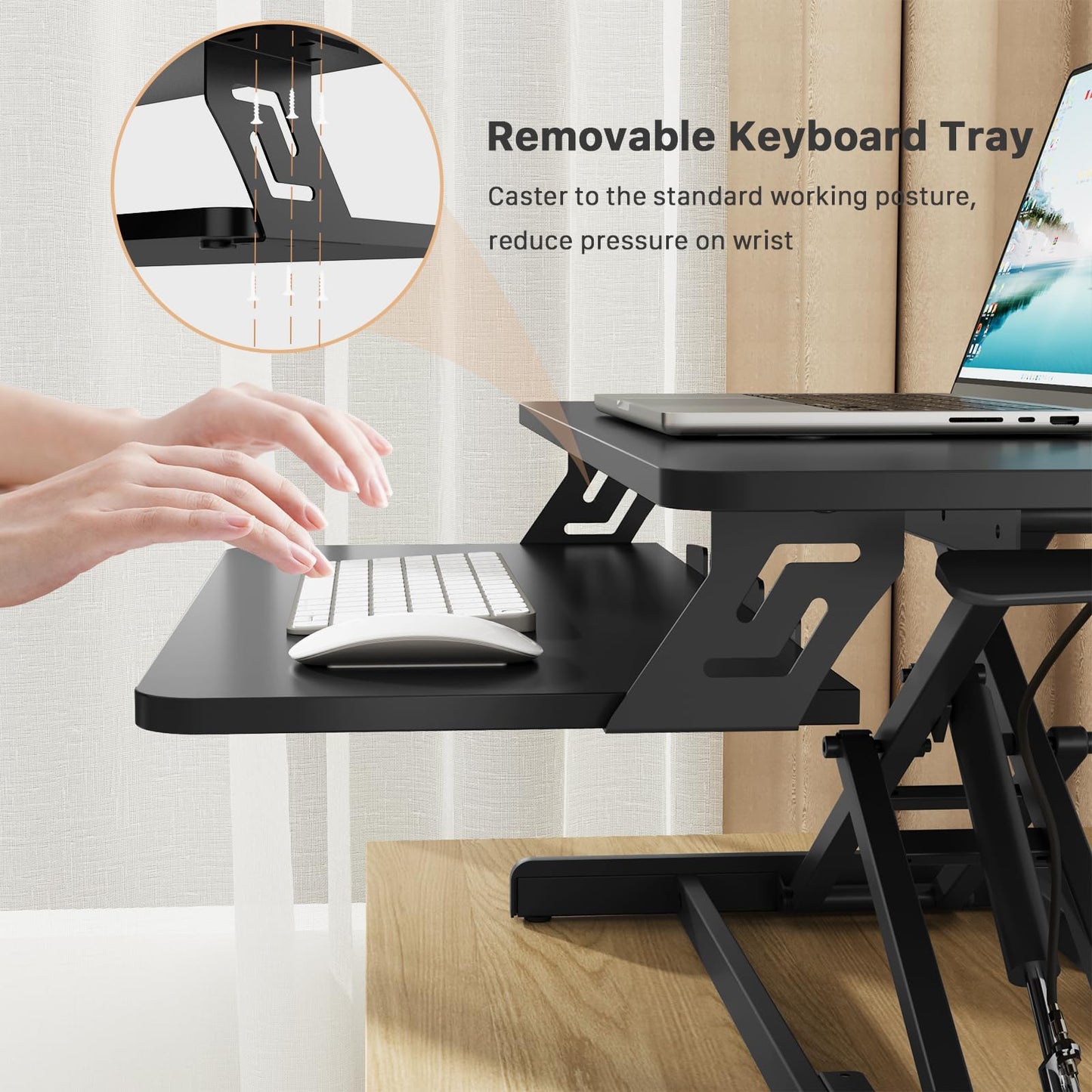 JOY worker Standing Desk Converter with Keyboard Tray