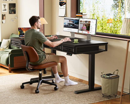 Electric Standing Desk with L-Shaped Workstation