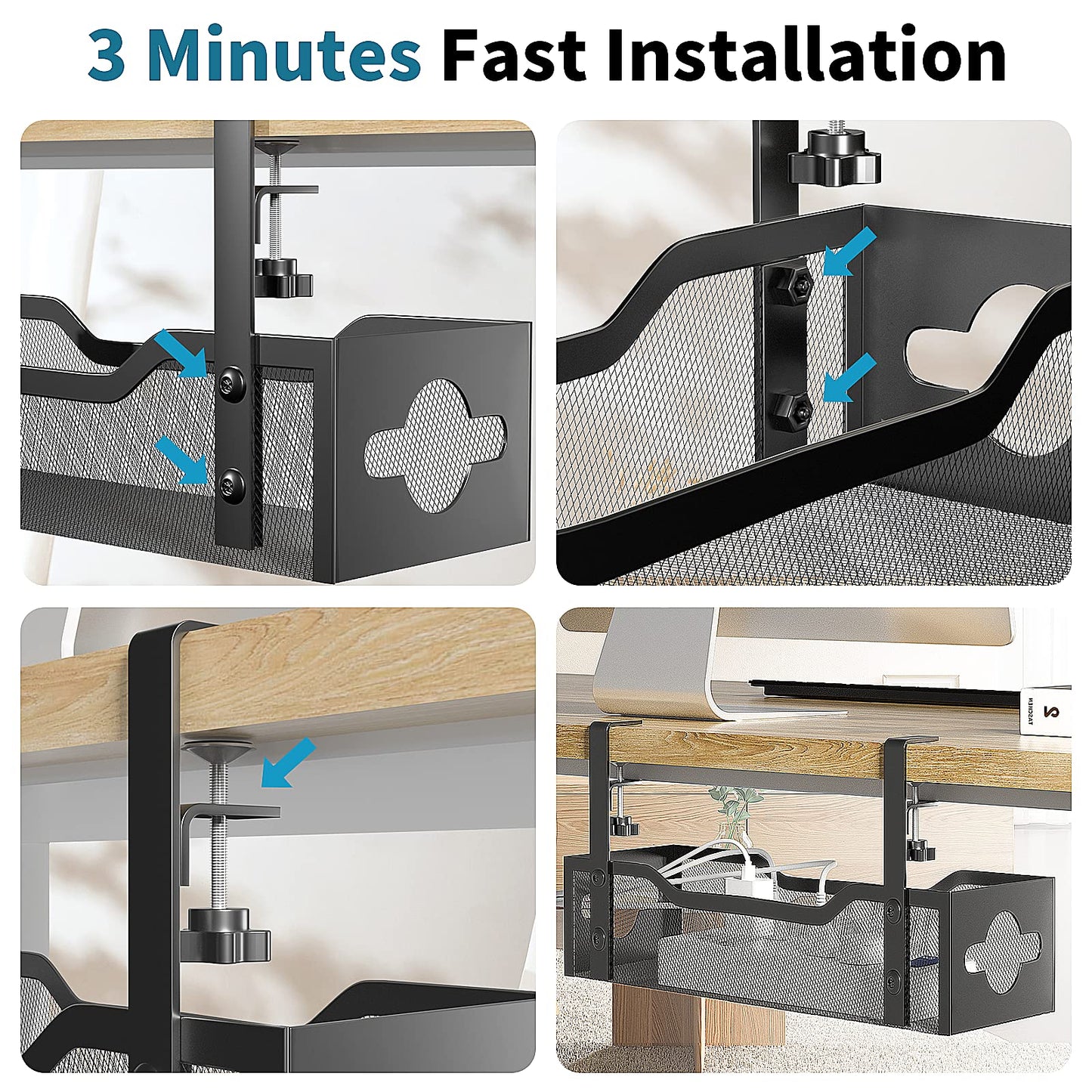 Under Desk Cable Management Organizer