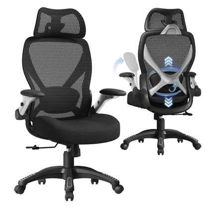 Ergonomic Mesh Office Chair with Footrest and Lumbar Support