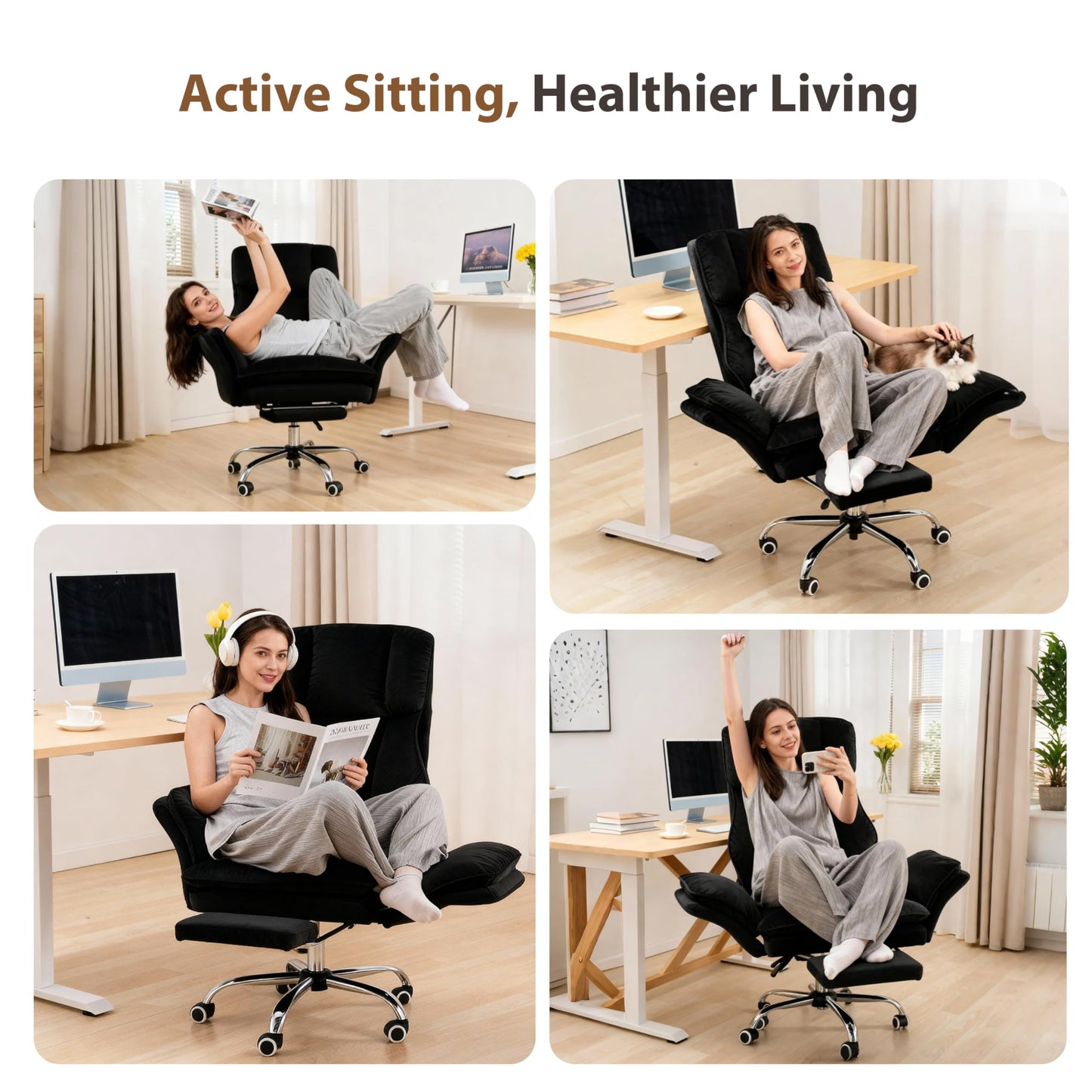 Big and Tall Ergonomic Office Chair with Flip Arms