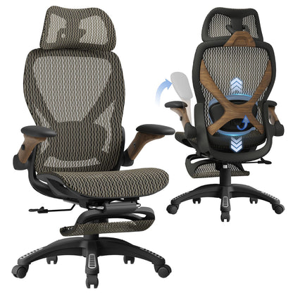 Ergonomic Mesh Office Chair with Footrest and Lumbar Support