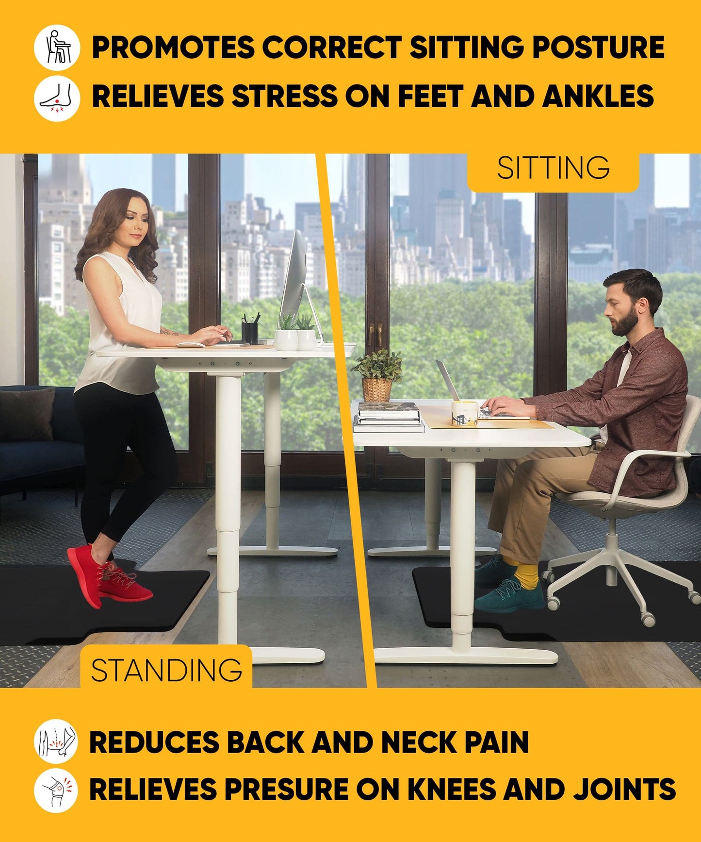 Anti Fatigue Standing Desk Mat with Chair Mat