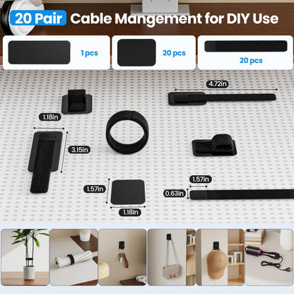 Under Desk Cable Management Organizer with Ties