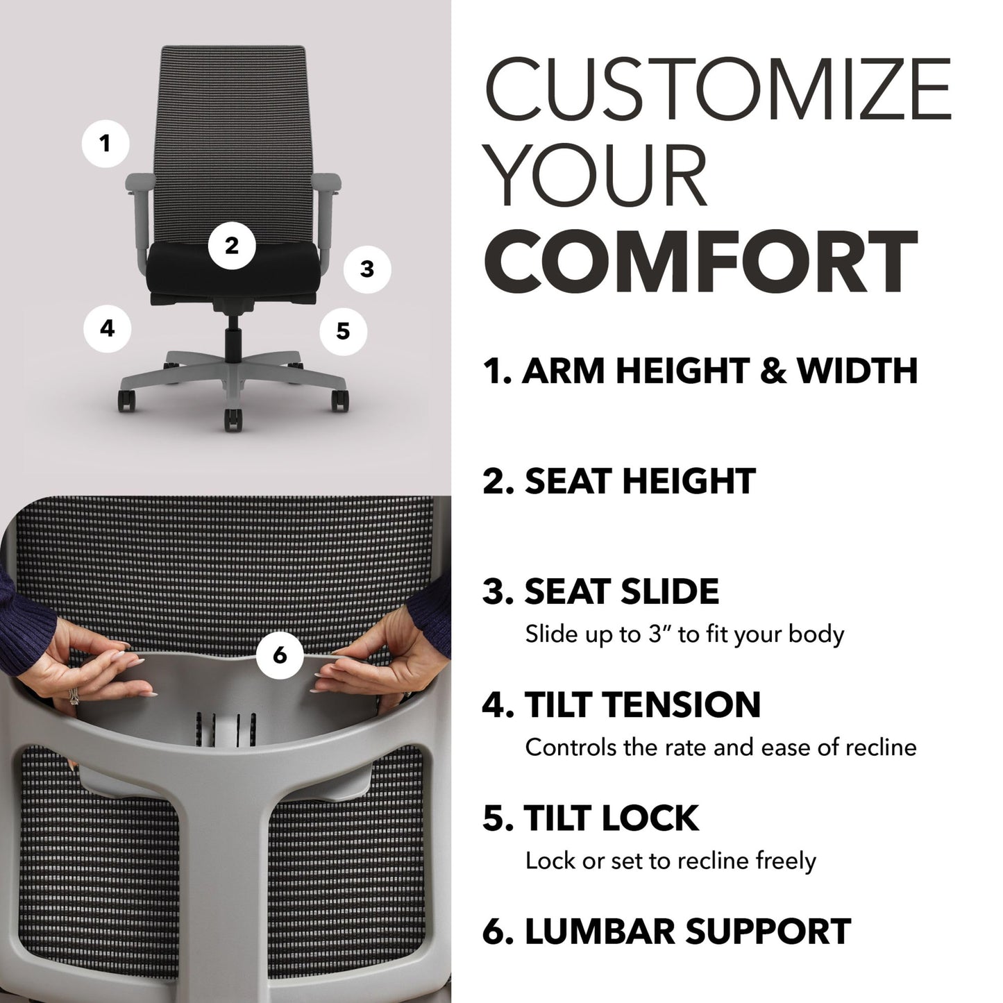 Ergonomic Office Chair with Adjustable Lumbar Support