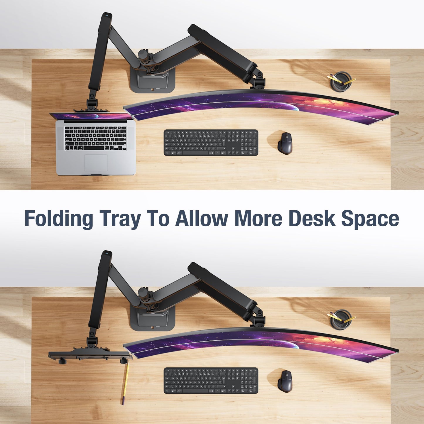 Laptop and Dual Monitor Arm Desk Mount