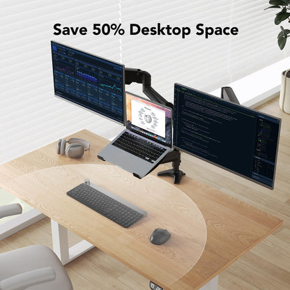 Dual Monitor and Laptop Desk Mount Stand