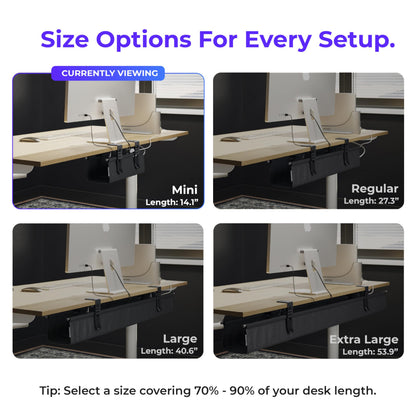 Fabric Under Desk Cable Management Tray Organizer