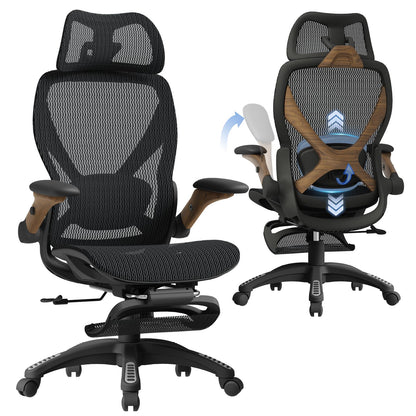 Ergonomic Mesh Office Chair with Footrest and Lumbar Support