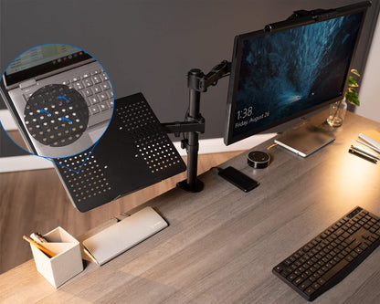 Single Monitor and Laptop Desk Mount Combo