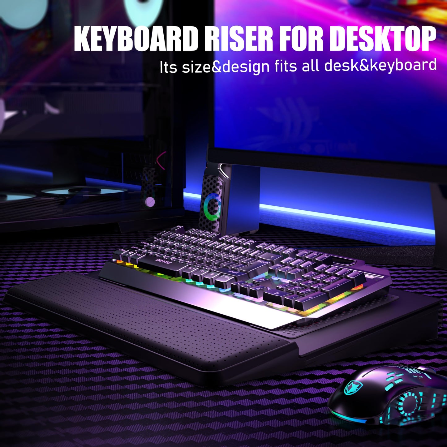 Ergonomic Tilt Keyboard Stand with Wrist Rest
