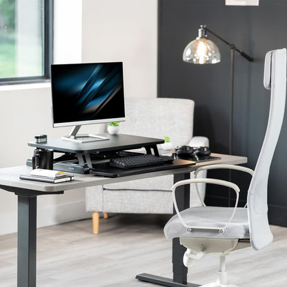 Height Adjustable Desk Converter with Dual Monitor Stand