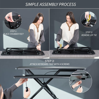 Height Adjustable Desk Converter with Dual Monitor Stand