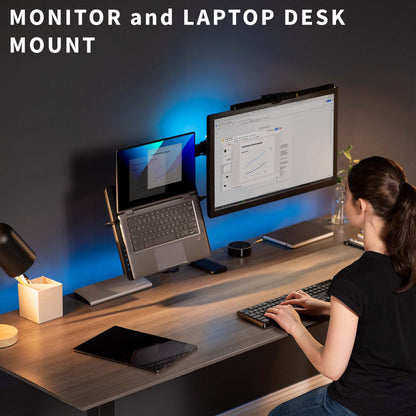 Single Monitor and Laptop Desk Mount Combo
