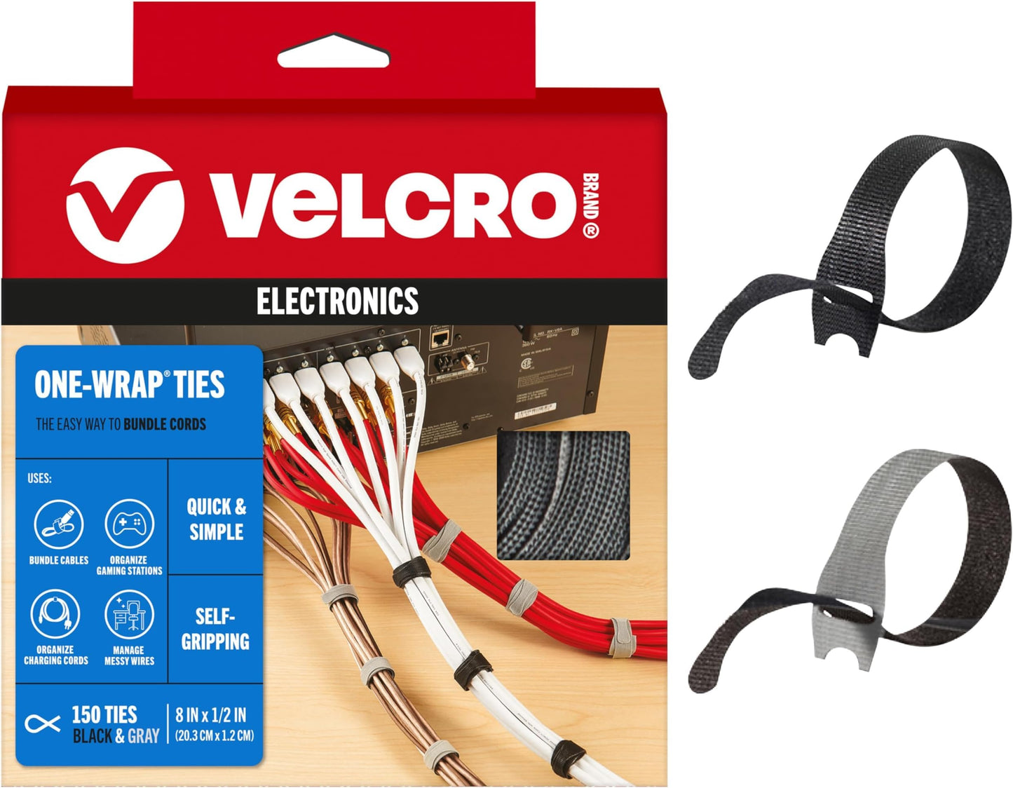 VELCRO Brand 150pk Cable Ties