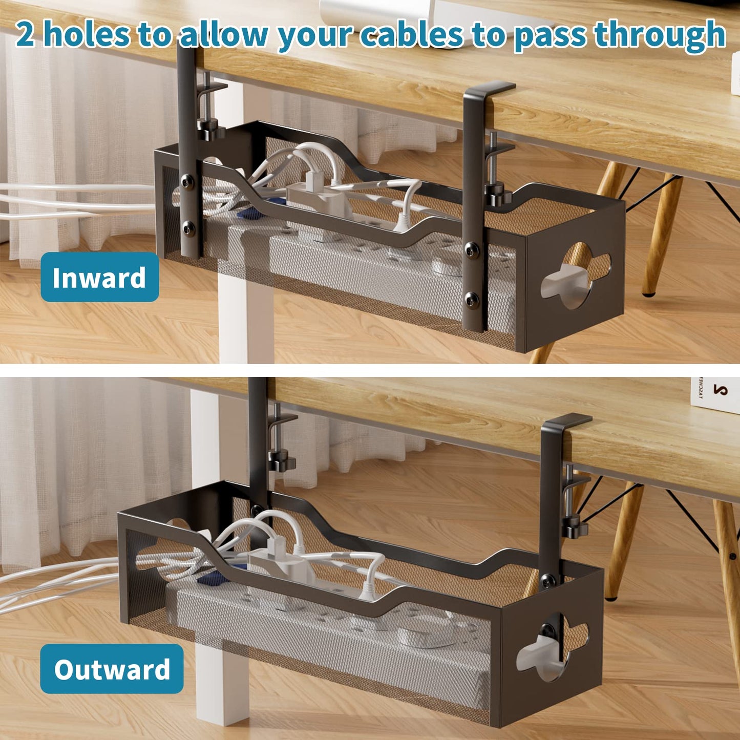 Under Desk Cable Management Organizer