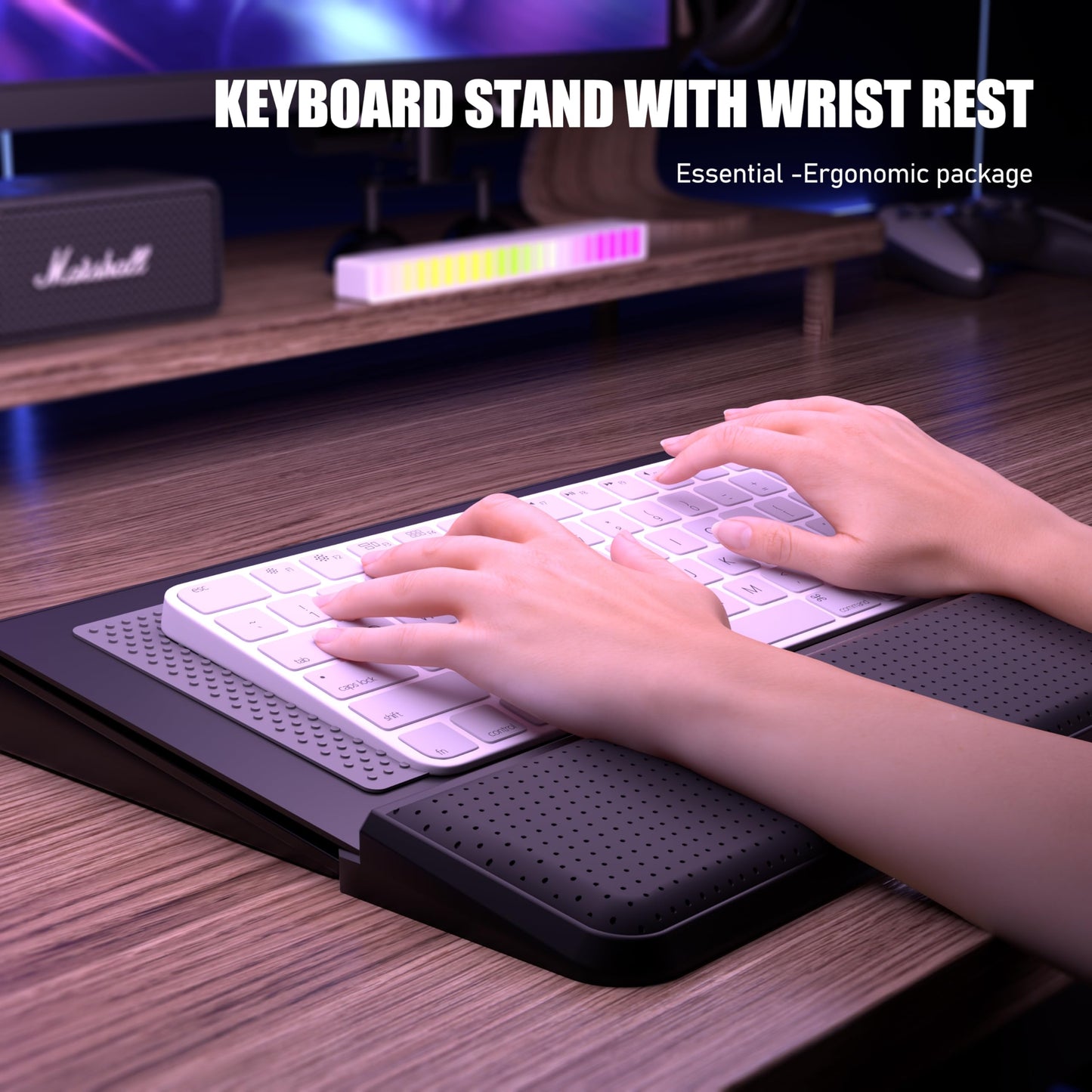 Ergonomic Tilt Keyboard Stand with Wrist Rest