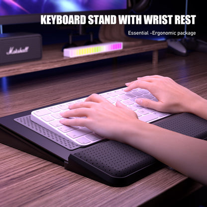 Ergonomic Tilt Keyboard Stand with Wrist Rest