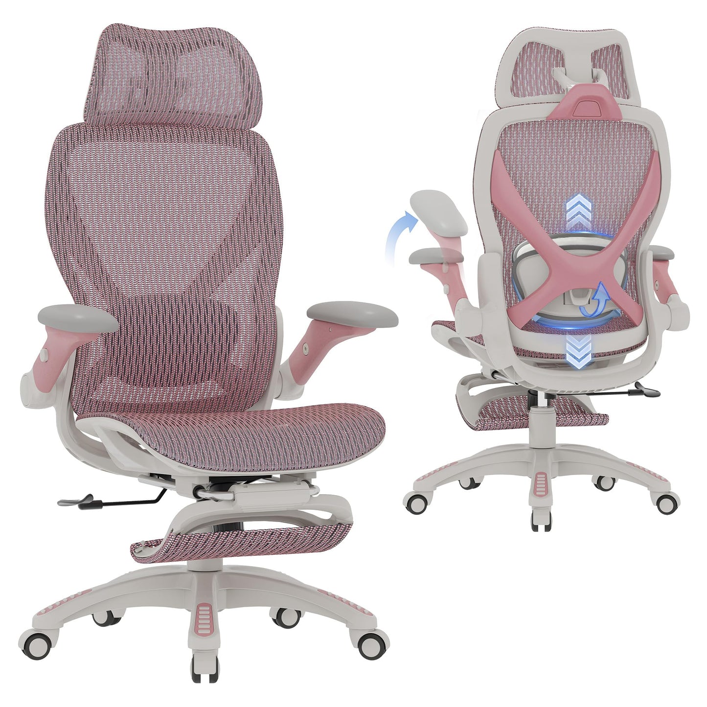 Ergonomic Mesh Office Chair with Footrest and Lumbar Support