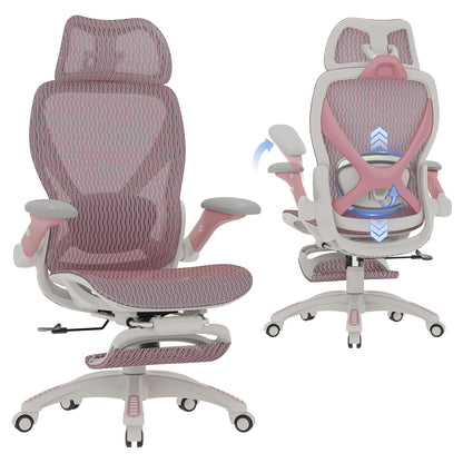 Ergonomic Mesh Office Chair with Footrest and Lumbar Support